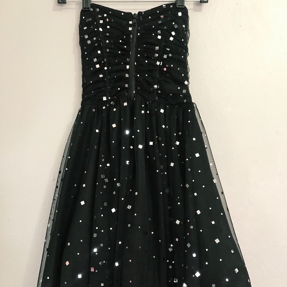 Black Sparkly Strapless Dress
